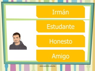 Irmán
Estudante
Honesto
Amigo
ASOCIACIÓN XARUMA

 