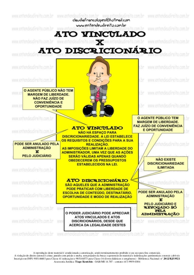 Entendeu direito ou quer que desenhe ato discricionário e ato vincu… Entendeu direito ou quer que desenhe ato discricionário e ato vincu…