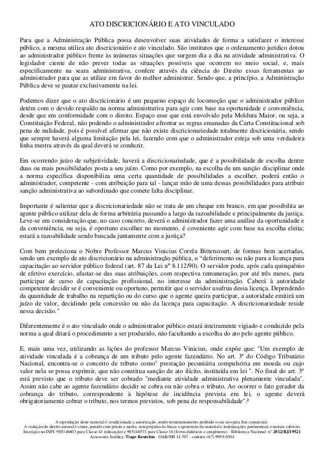 Entendeu direito ou quer que desenhe ato discricionário e ato vincu… Entendeu direito ou quer que desenhe ato discricionário e ato vincu…