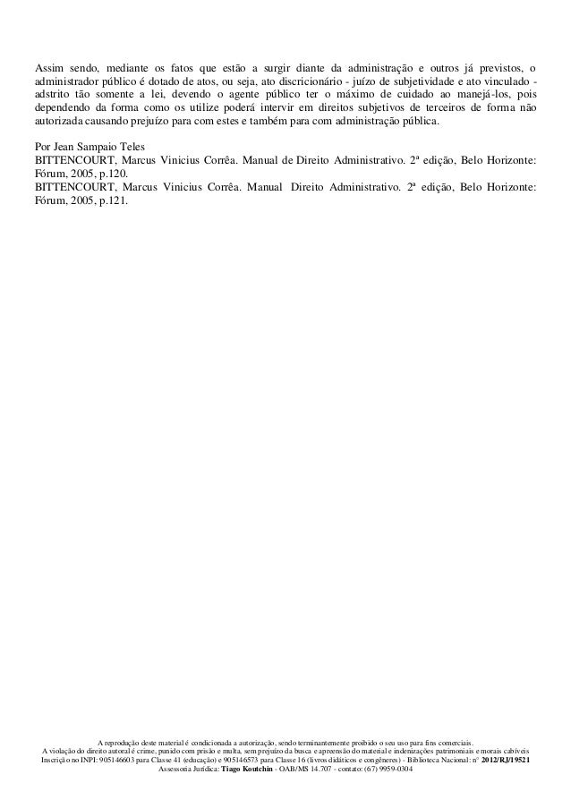 Entendeu direito ou quer que desenhe ato discricionário e ato vincu… Entendeu direito ou quer que desenhe ato discricionário e ato vincu…