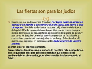 Entendiendo las Fiestas de Dios