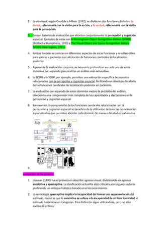 EVALUACION NEUROPSICOLÓGICA TEORIA COMPLETA | DOCX