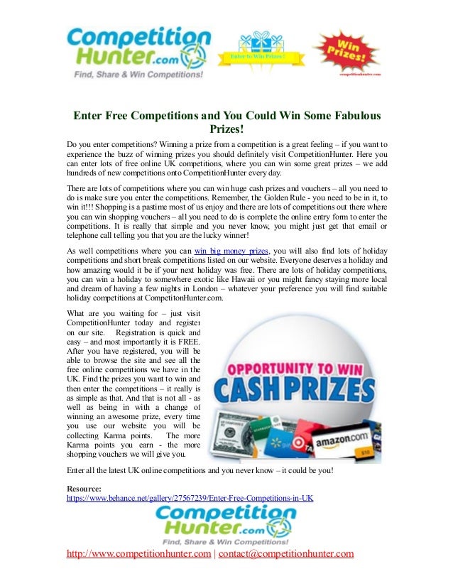 Enter free-competitions-and-you-could-win-some-fabulous-prizes