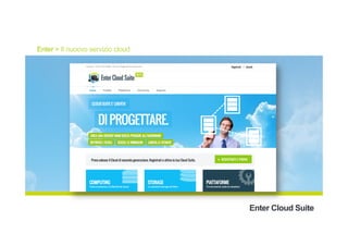 Enter > Il nuocvo servizio cloud
Enter Cloud Suite
 