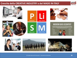 © Studio Giaccardi & Associati – Consulenti di Direzione 18
Crescita della CREATIVE INDUSTRY e del MADE IN ITALY
 