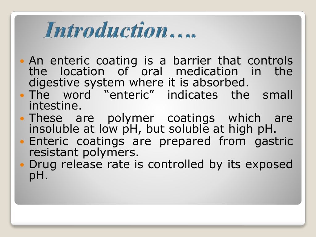 Enteric coating