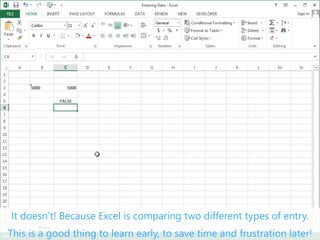 Entering Data - Excel 2013 Tutorial | PDF