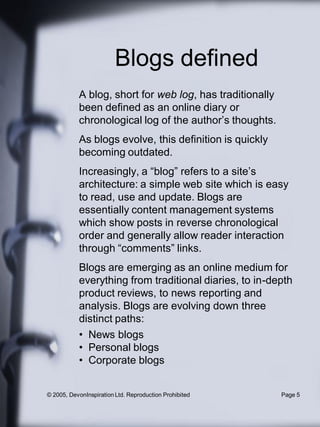 What Is A Blog In Itself Example.pdf Entering the Blogosphere | PDF