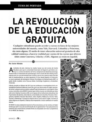  La Revolución de la educación gratuita, Enter no. 173 sep. 2013