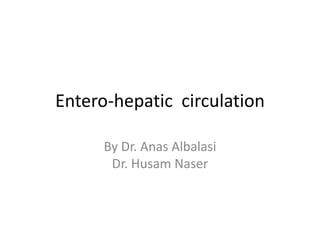 Entero-hepatic circulation
By Dr. Anas Albalasi
Dr. Husam Naser
 