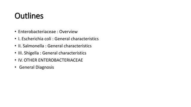 Enterobacteriaceae.pptx | Digestive Disorders | Diseases and Conditions