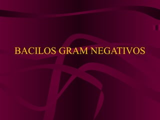 BACILOS GRAM NEGATIVOS
 