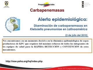 Carbapenemasas

http://new.paho.org/hq/index.php

 