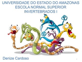UNIVERSIDADE DO ESTADO DO AMAZONAS
ESCOLA NORMAL SUPERIOR
INVERTEBRADOS I
Denize Cardoso 1
 
