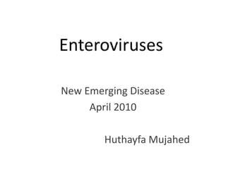 Enteroviruses New Emerging Disease April 2010 HuthayfaMujahed 