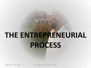 THE ENTREPRENEURIAL
      PROCESS

8/20/2012 11:46:12 PM   by Dr.Rajesh Patel,Director, nrv mba   1
 