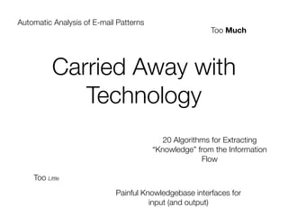 Automatic Analysis of E-mail Patterns
                                                        Too Much




           Carr...