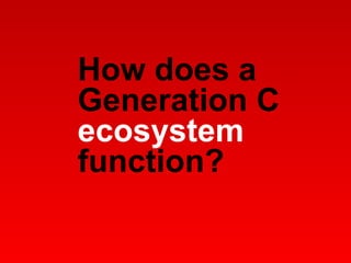How does a  Generation C  ecosystem function? 