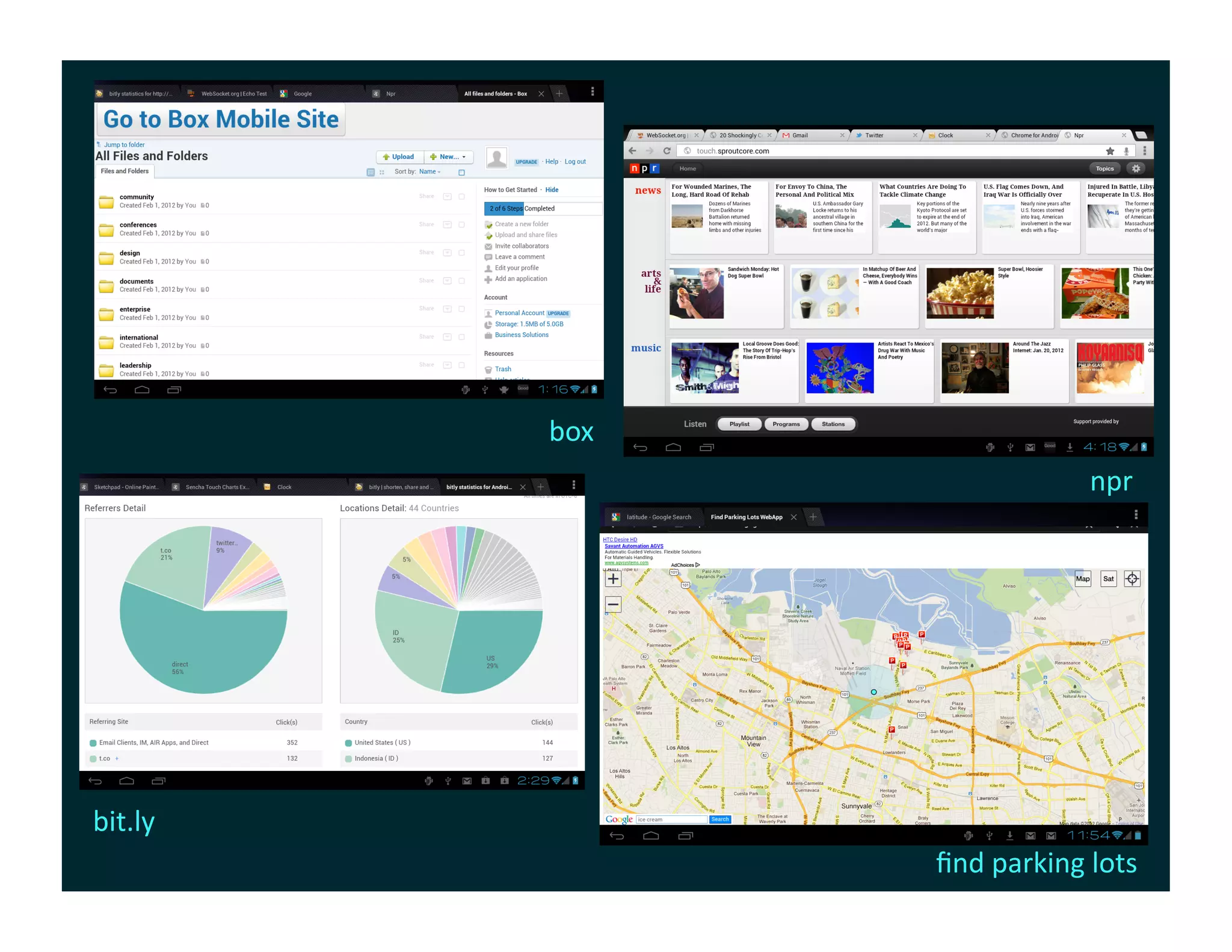 box	
  
                                          npr	
  




bit.ly	
  
                       ﬁnd	
  parking	
  lots	
  
 