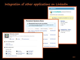 Integration of other applications on LinkedIn




                                                49
 