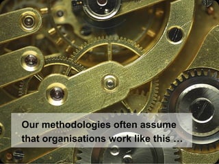 Our methodologies often assume that organisations work like this … 