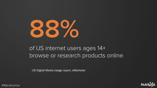 88%
of US internet users ages 14+
browse or research products online.
- US Digital Media Usage report, eMarketer
#IMenterp...