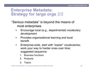 Enterprise Metadata:
Strategy for large orgs 2/2
“Serious metadata” is beyond the means of
   most enterprises
       •   ...