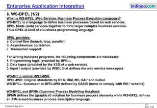 © Peter R. Egli 2015
13/16
Rev. 1.70
Enterprise Application Integration indigoo.com
5. N-tier enterprise architecture
"Best practice" for "horizontal" decomposition of an application: 3-tier.
 Separation of concerns (user interface, business logic and data handling) improves
maintainability and extensibility.
Web browsers
HTML, Javascript
GUI clients
C++, C#, Java
Web
Server
Middleware
Server
Databases
Legacy Systems
Presentation tier:
User interfaces
Middle tier:
Business logic
Data tier:
Data sources / sinks
 