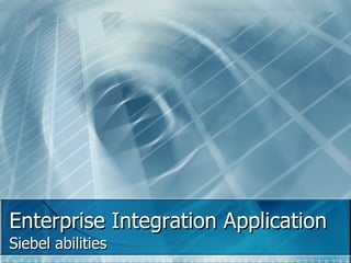 Enterprise Integration Application Siebel abilities 