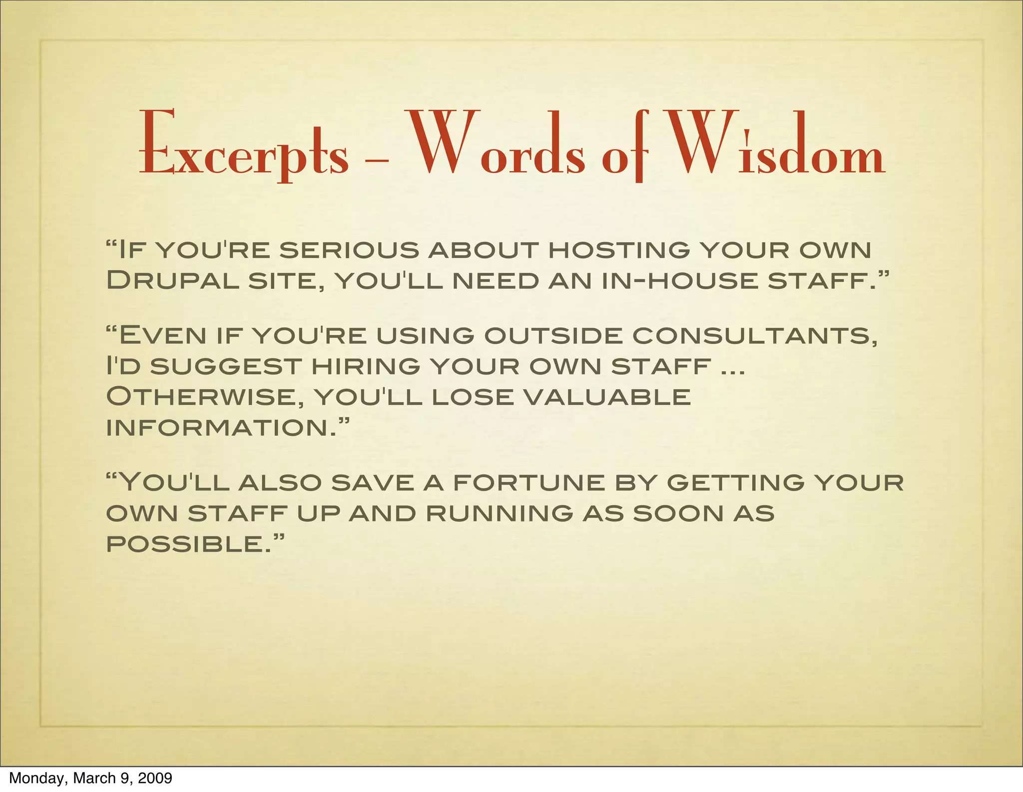 The Case for Drupal in the Enterprise