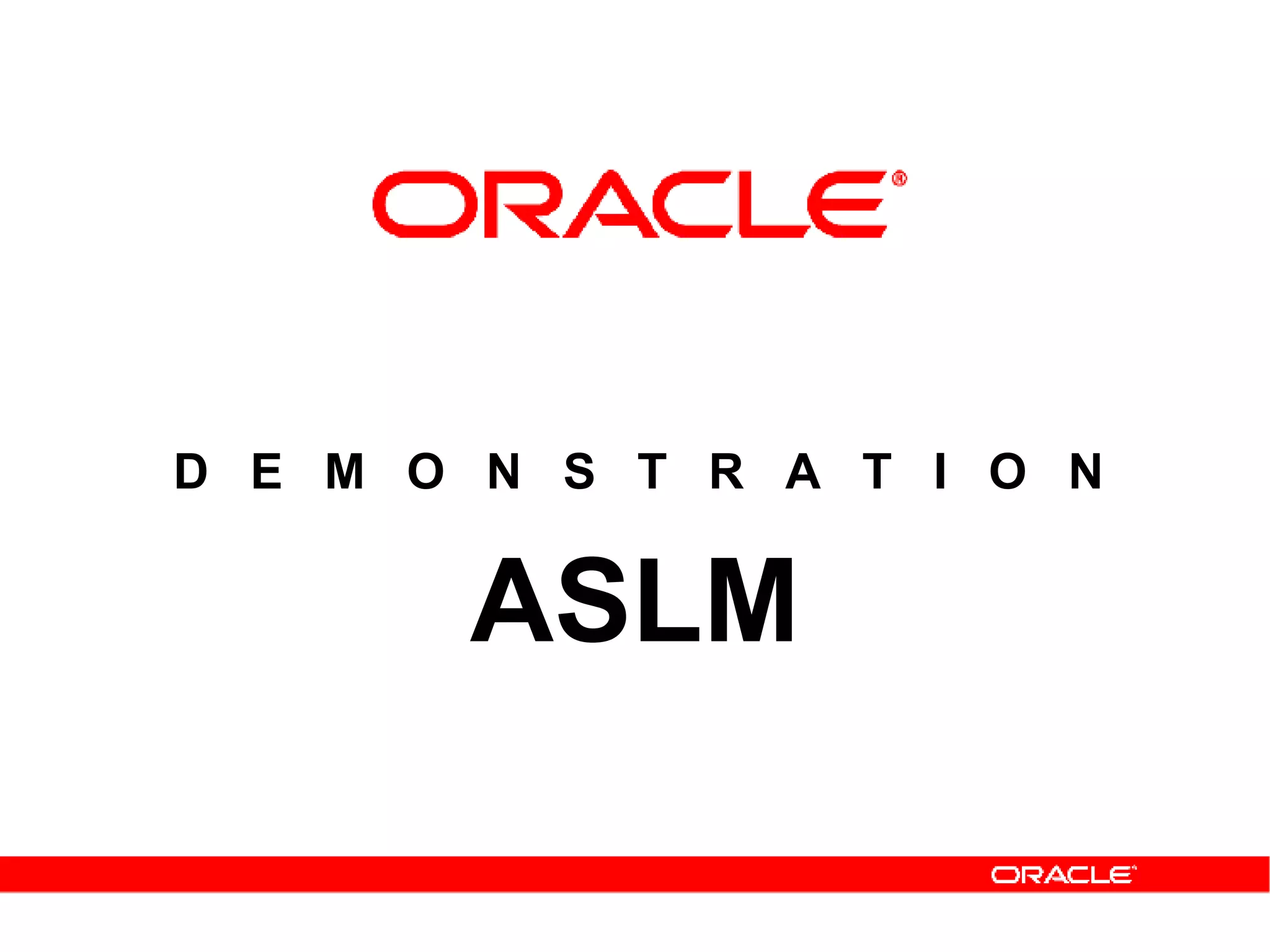 D  E  M  O  N  S  T  R  A  T  I  O  N ASLM 