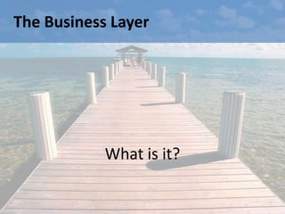 The Business Layer




            What is it?
 