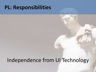 PL: Responsibilities




 Independence from UI Technology
 