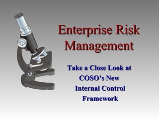 Enterprise Risk
 Management
 Take a Close Look at
    COSO’s New
   Internal Control
     Framework
 