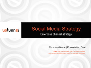 Social Media Strategy
Enterprise channel strategy

Company Name | Presentation Date
Note: this is a template ONLY and all numbers
and recommendations are used for example purposes.

 