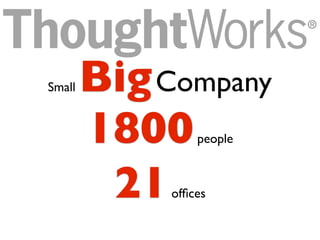Small BigCompany
1800people 21ofﬁces
8countries
 