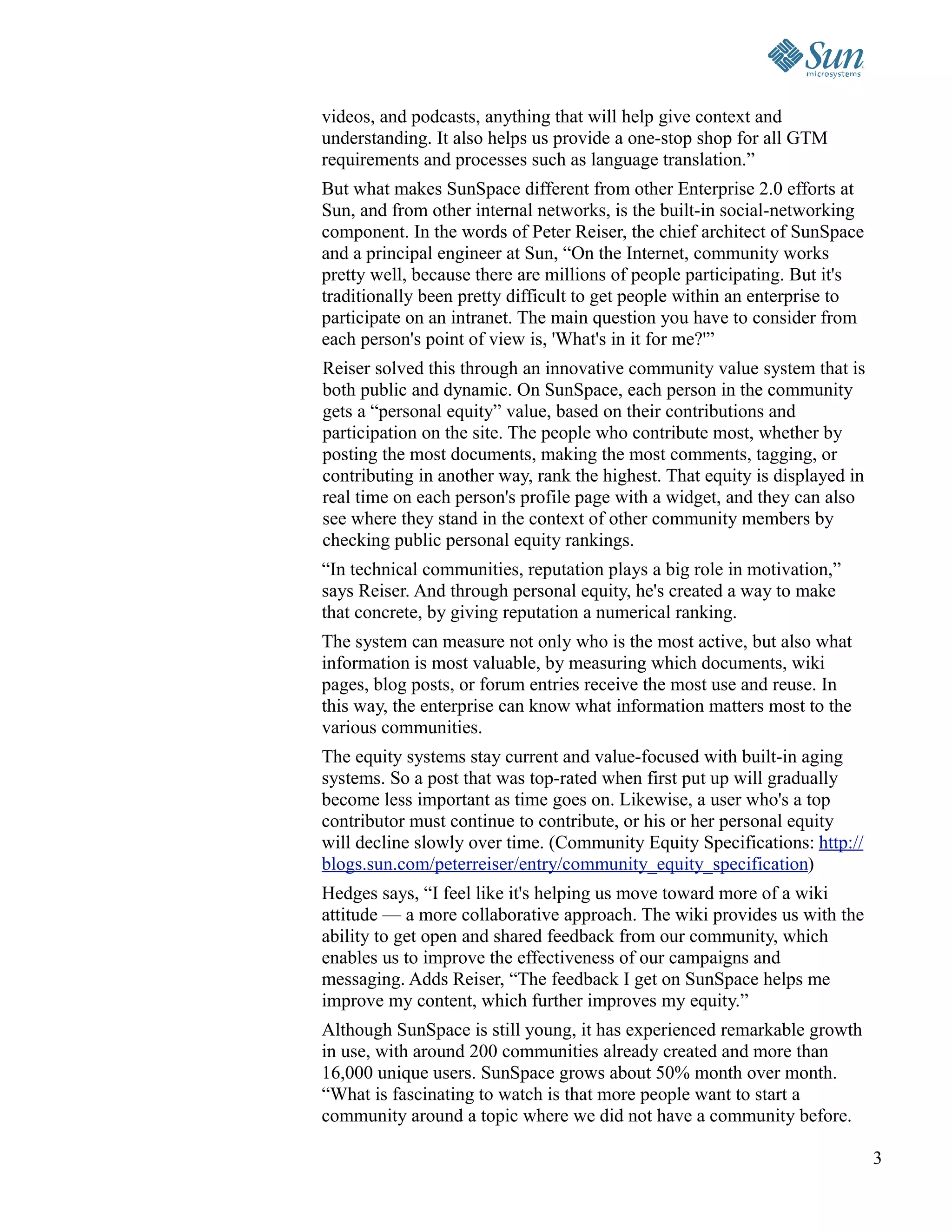 Enterprise 2.0 @ Sun Microsystems