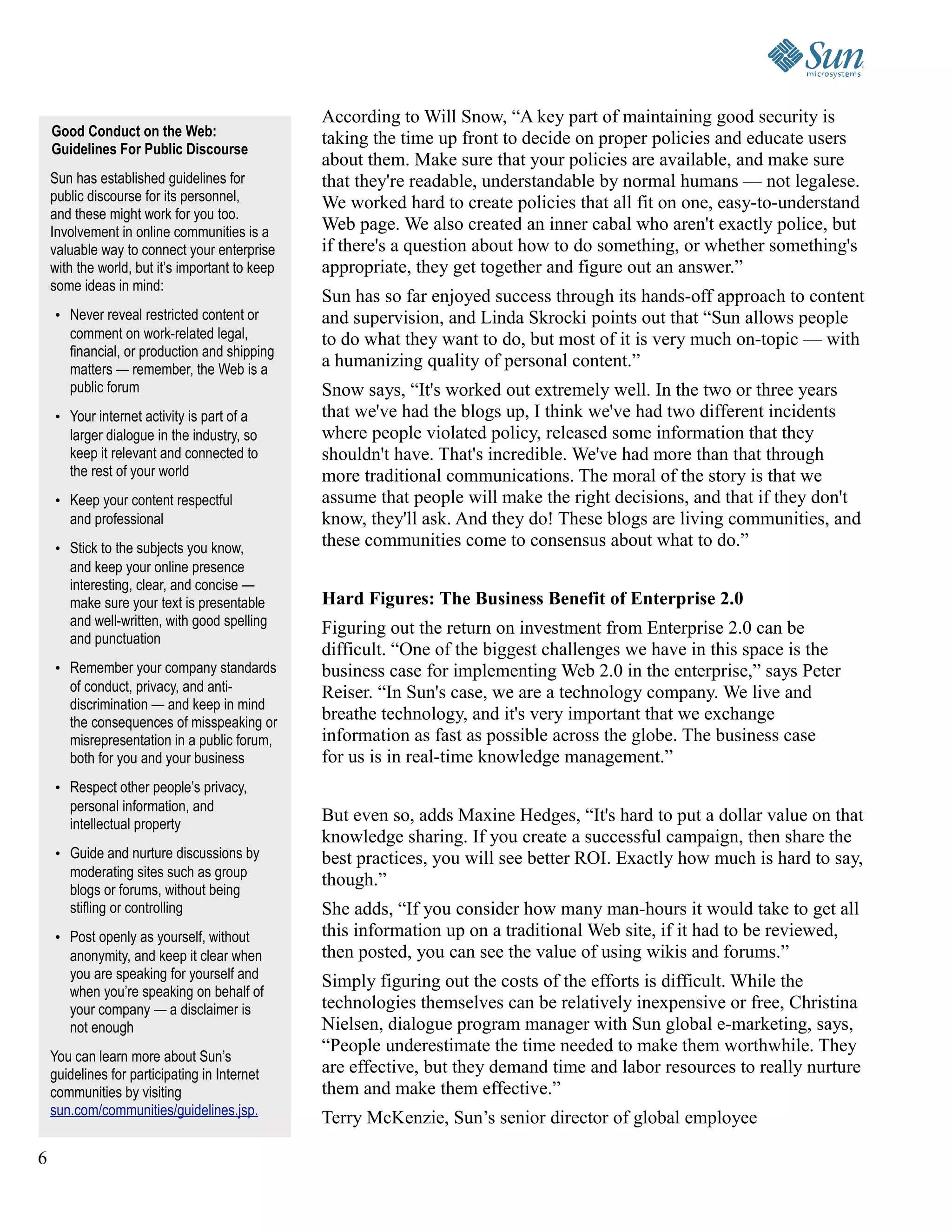 Enterprise 2.0 @ Sun Microsystems