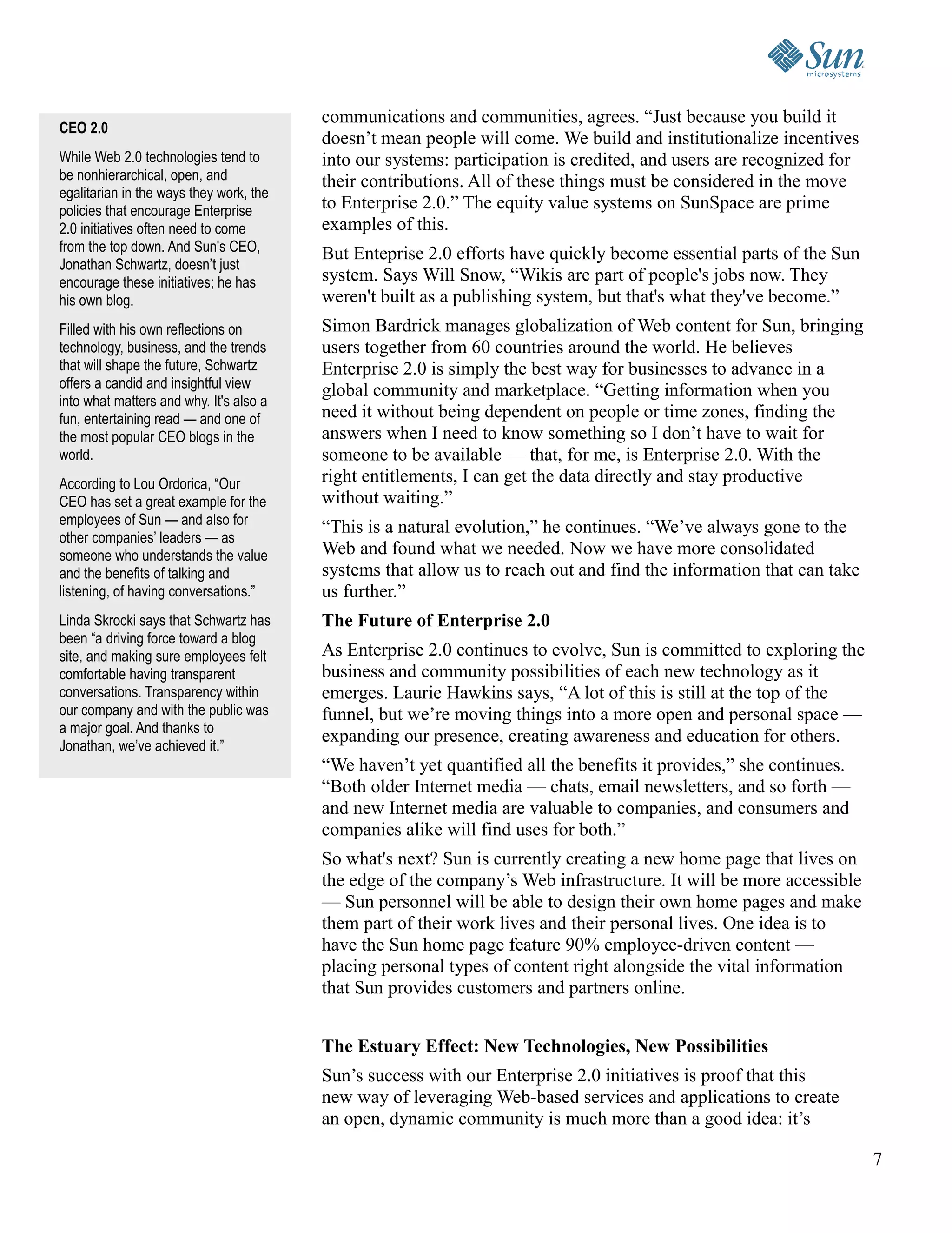 Enterprise 2.0 @ Sun Microsystems