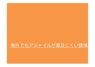 海外でもアジャイルが普及にくい領領域
 