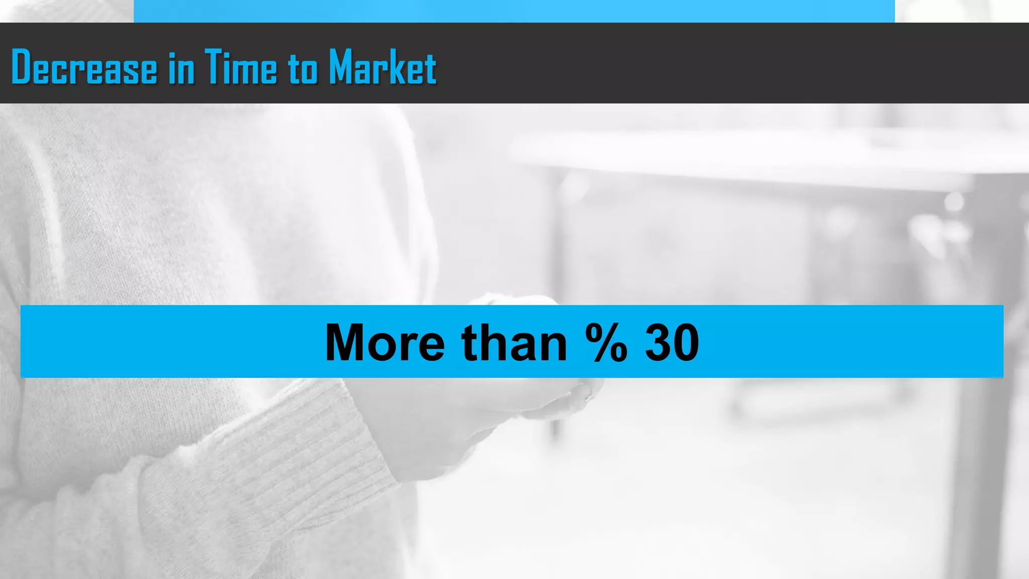 Decrease in Time to Market
Average Project Duration in 2014 : 9 MonthsMore than % 30
 
