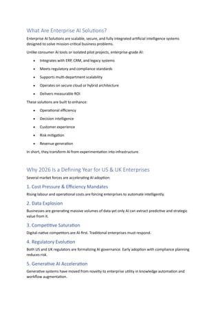 Enterprise AI Solutions - The Complete 2026 Implementation Guide for US ...