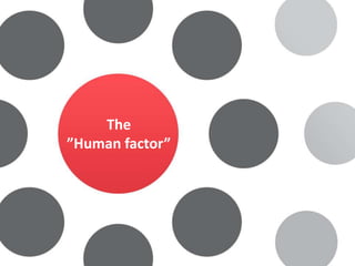 The
”Human factor”
 
