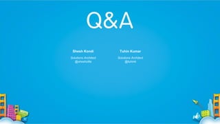 Shesh Kondi

Tuhin Kumar

Solutions Architect
@sheshzilla

Solutions Architect
@tuhink

 