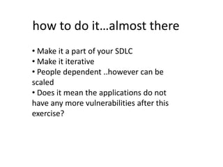 Setting up a cost effective Application Security program from scratch by Tusnin Das