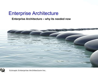 Enterprise Architecture  Enterprise Architecture – why its needed now  