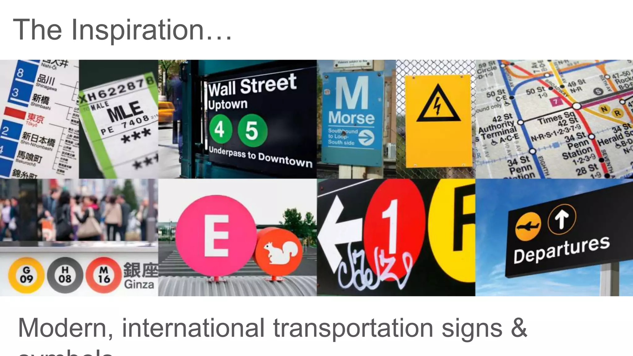 The Inspiration…




Modern, international transportation signs &
 