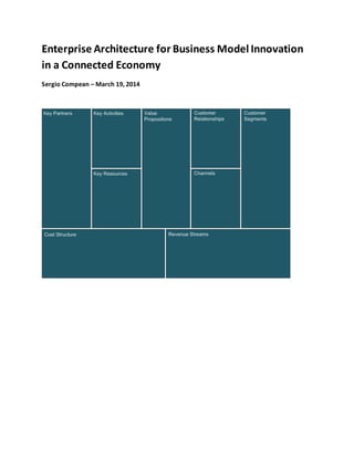 Enterprise Architecture for Business Model Innovation
in a Connected Economy
Sergio Compean – March 19, 2014
 