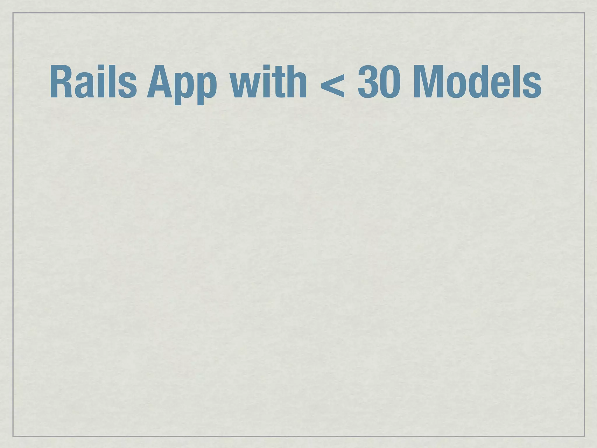Rails App with < 30 Models 