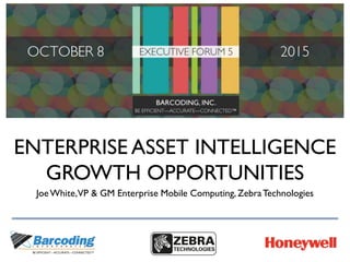 ENTERPRISE ASSET INTELLIGENCE
GROWTH OPPORTUNITIES
JoeWhite,VP & GM Enterprise Mobile Computing, ZebraTechnologies
 